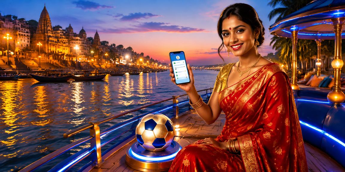 Excited players placing football bets near Varanasi Ghats